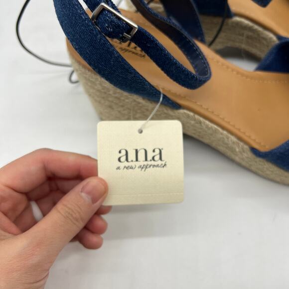 a.n.a Womens Dukes Heeled Sandals Denim Blue Size 11M - Picture 4 of 12